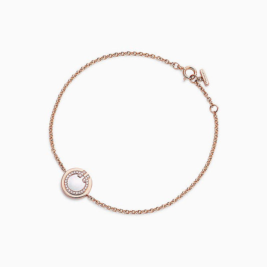 TIFFANY DIAMOND CIRCLE PINK GOLD BRACELET