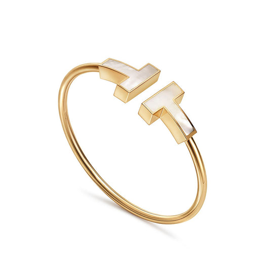 TIFFANY T WIDE MOP OPEN BRACELET