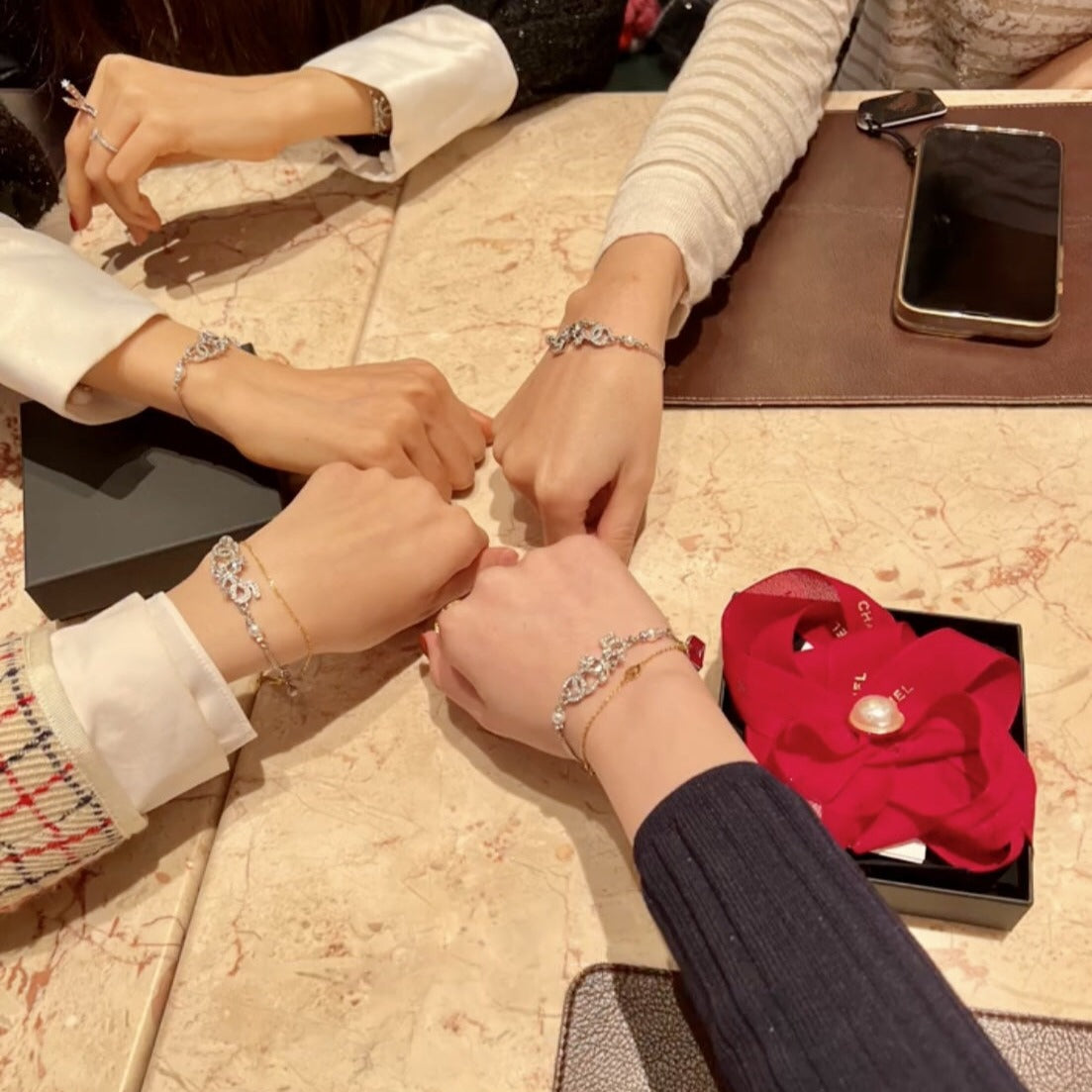 Chanel Double C Multi-Element Silver Bracelet
