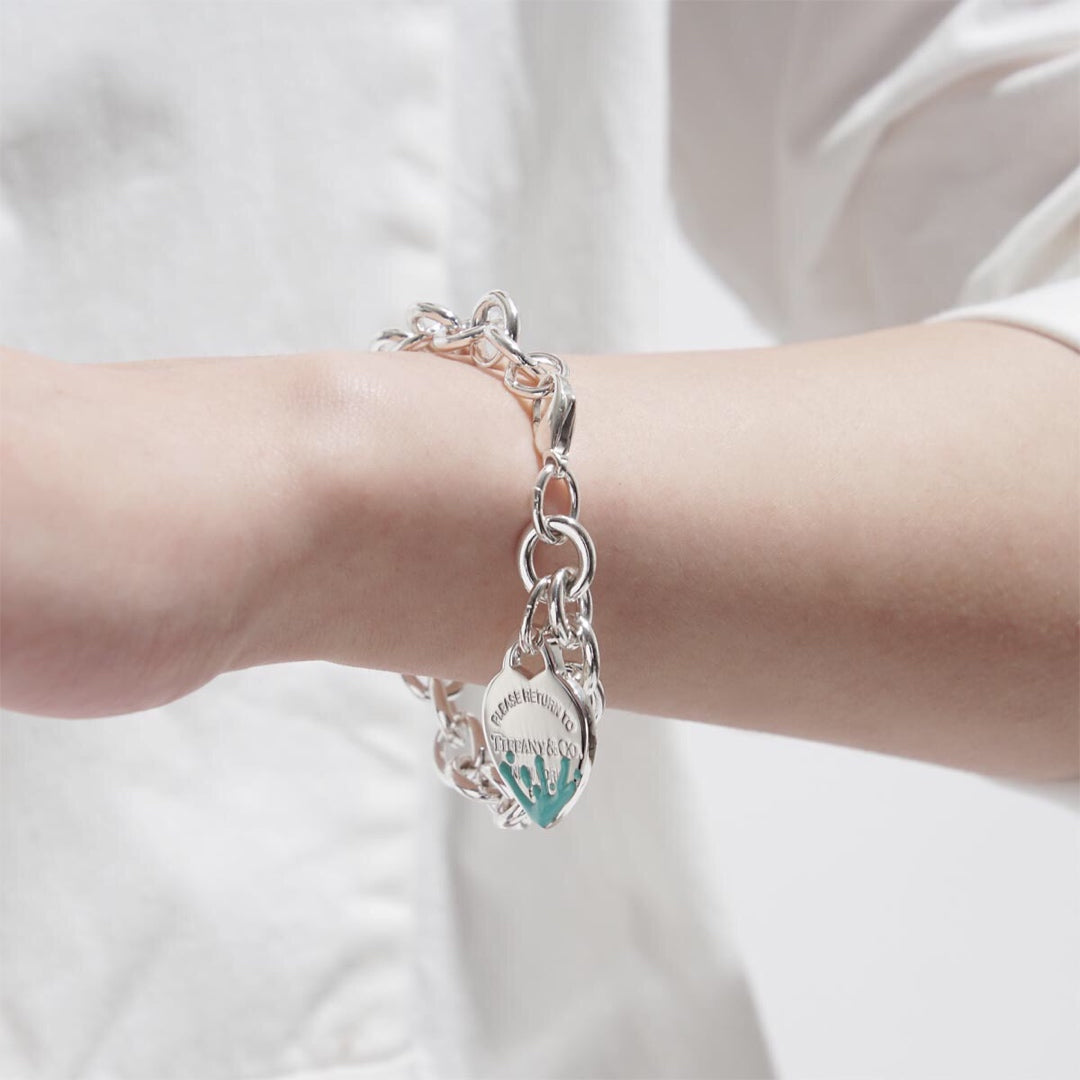 TIFFANY LOVE HEART RETURN TO TIF SILVER BRACELET