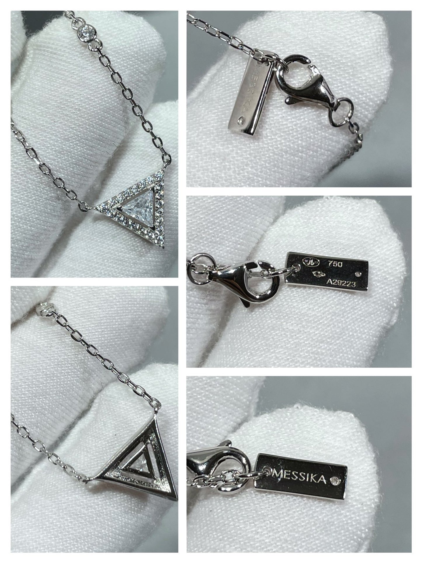 MESSIKA MESSIK TRIANGLE DIAMOND SILVER NECKLACE