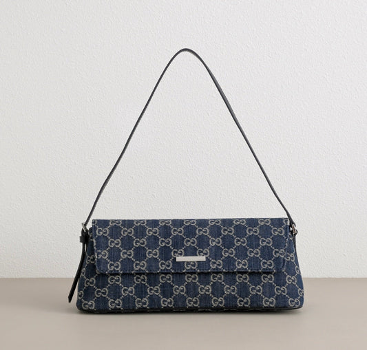 GUCCI GG Madison Denim Shoulder Bag