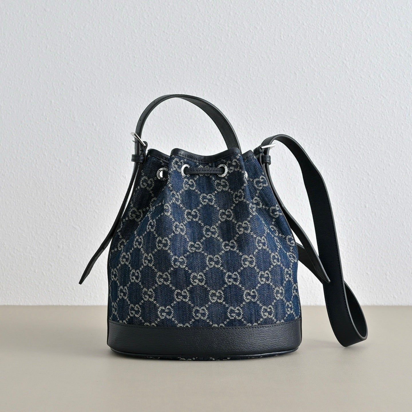 GUCCI Generation GG Denim Bucket Bag