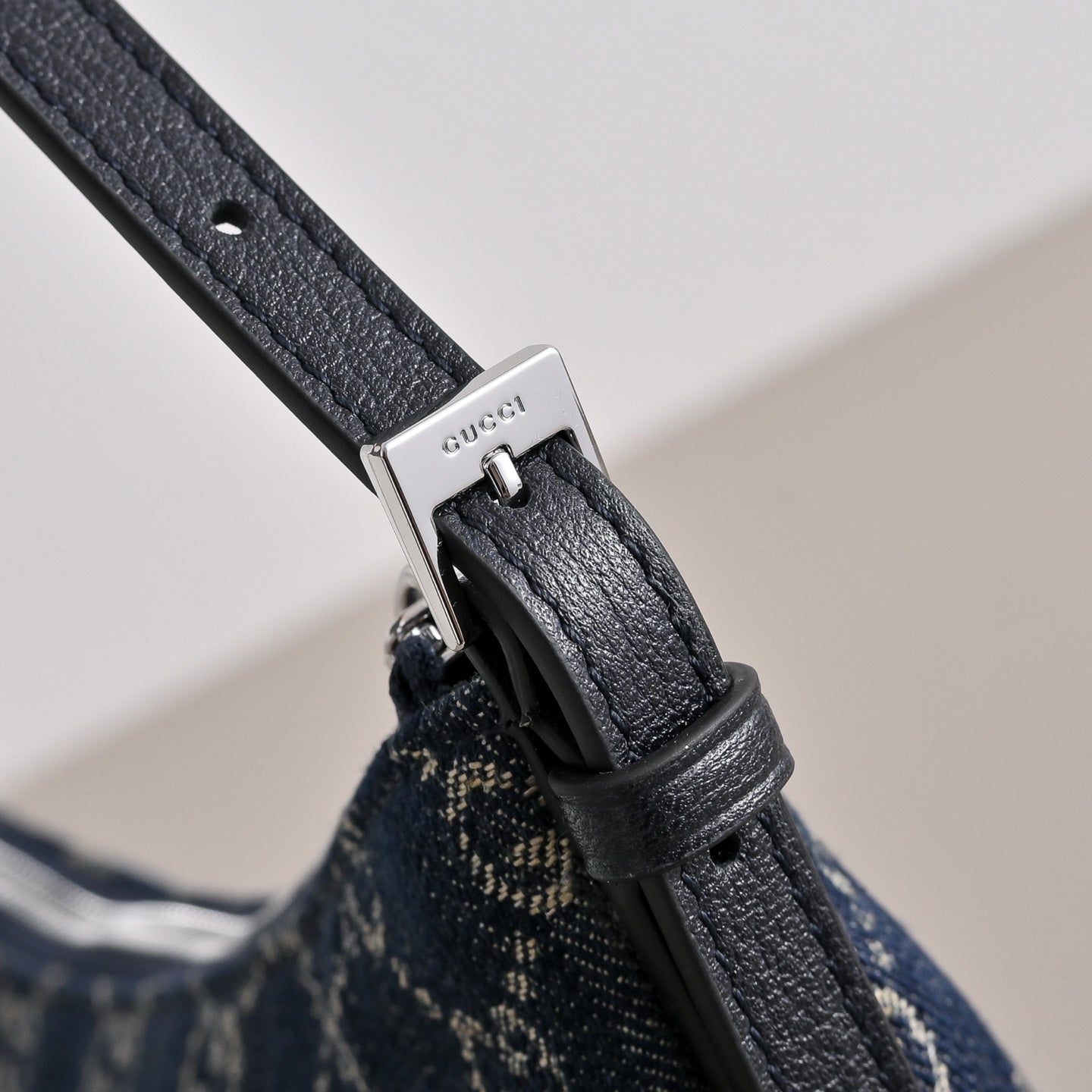 GUCCI Lady Lunetta Denim Shoulder Bag