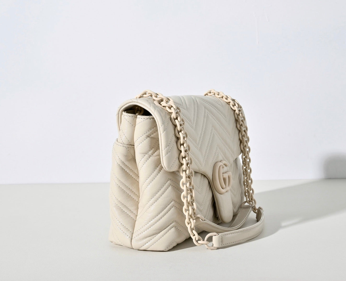 Gucci GG Marmont Pleated Calfskin Shoulder Bag