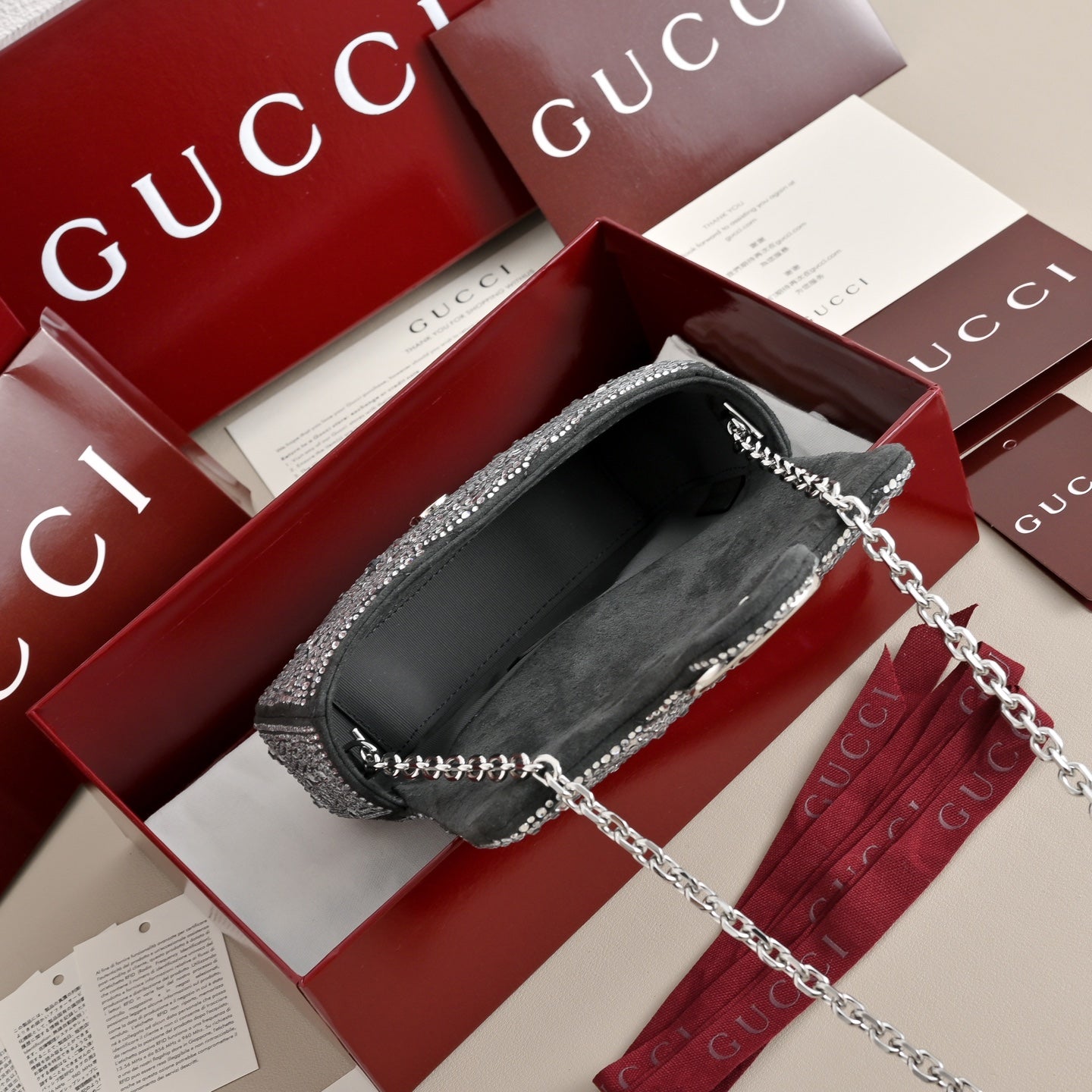 Gucci GG Marmont Crystal Mini Shoulder Bag