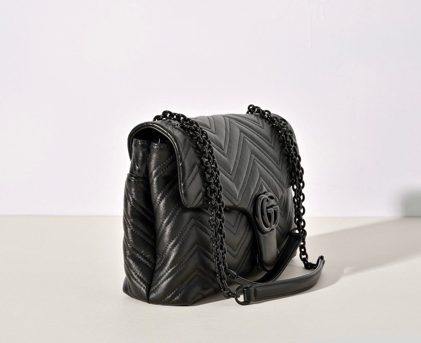 Gucci GG Marmont Pleated Calfskin Shoulder Bag