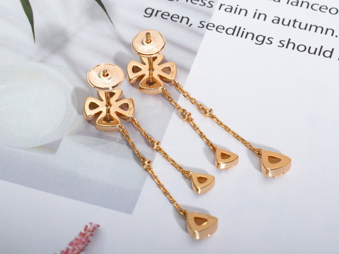 BVLGARI FIOREVER PINK GOLD DIAMONDS EARRINGS